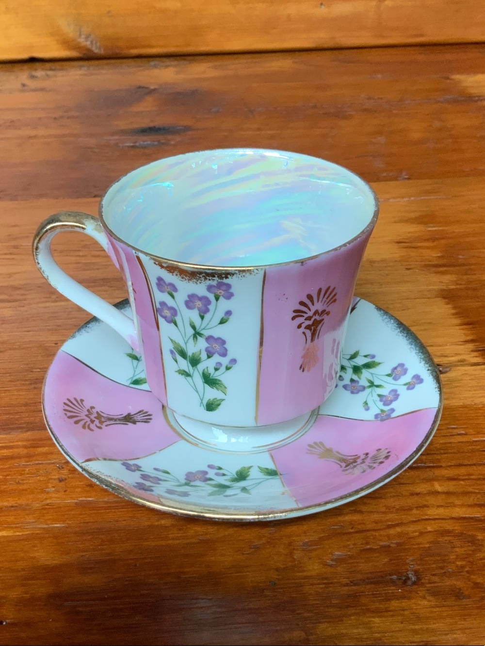 🫖 Pink Floral Teacup and Saucer Set with Gold Trim Sterling China Japan